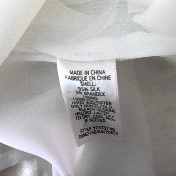 Guess Silk Floral Mini Dress Dots Short Sleeveless Stretch Party Retro XS / TP - Picture 8 of 8